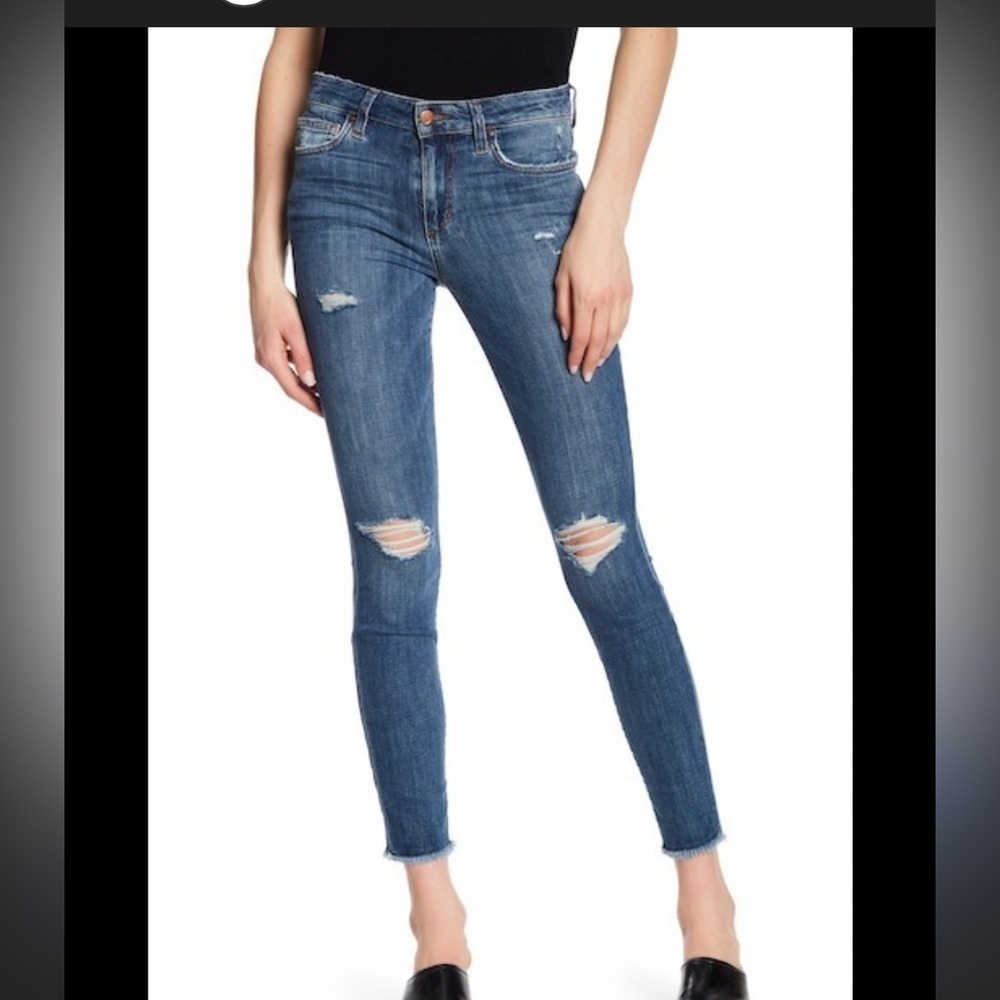 Joe's Jeans Melrose Skinny Ankle Destroy Frayed Hem Jeans 28
